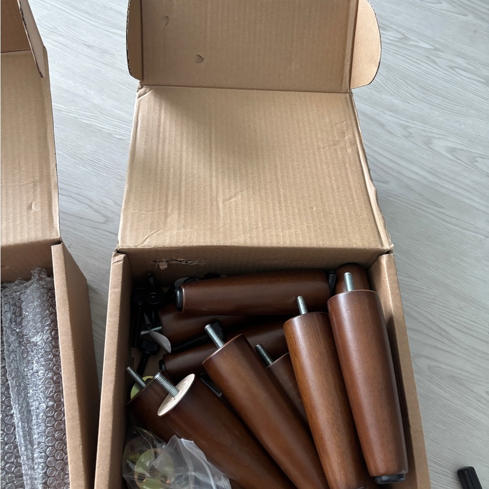 Burrow Ember 6” x 15 Brown Wooden Furniture Legs with Hardware